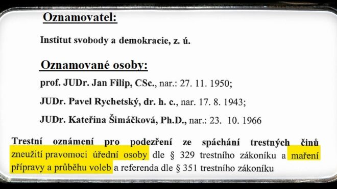 Prohlášení Institutu svobody a demokracie k trestnímu oznámení na soudce Ústavního soudu ČR